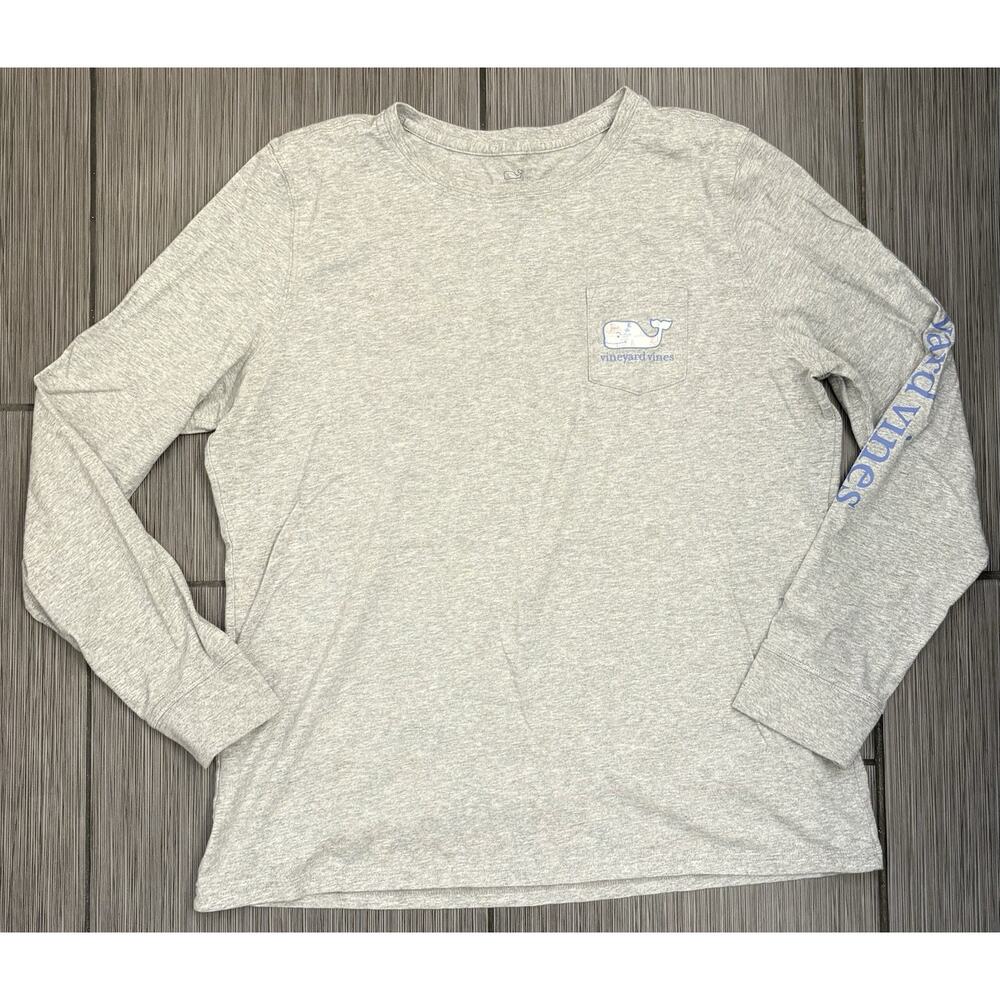 Vineyard Vines Women's Light Gray Long Sleeve Tee with Whale Logo